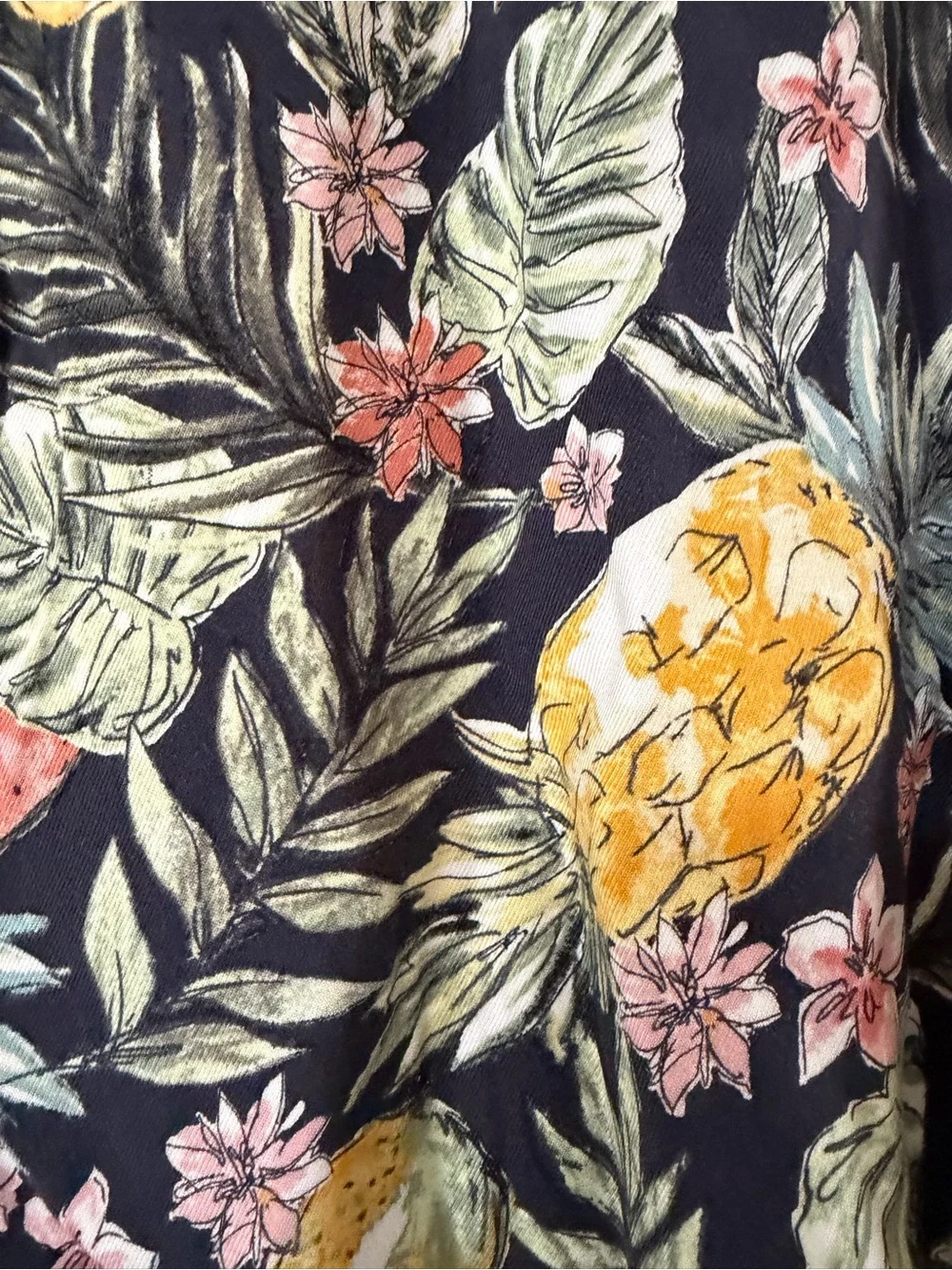 J. Jill‎ | Tropical Pineapple Print Drawstring Waist Relaxed Fit Shorts